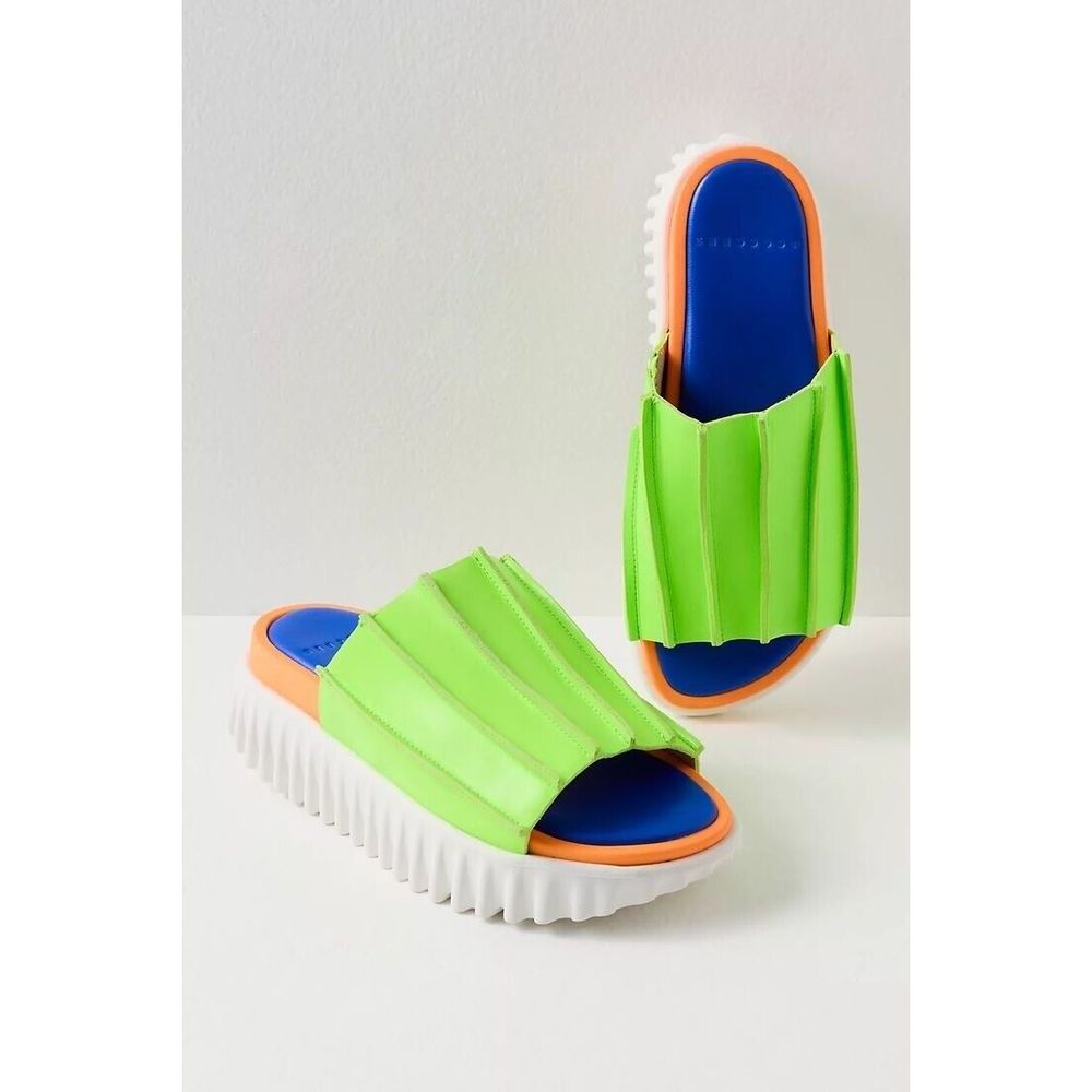 Free People Pleats & Thank You Slides Size 37 - Picture 1 of 7
